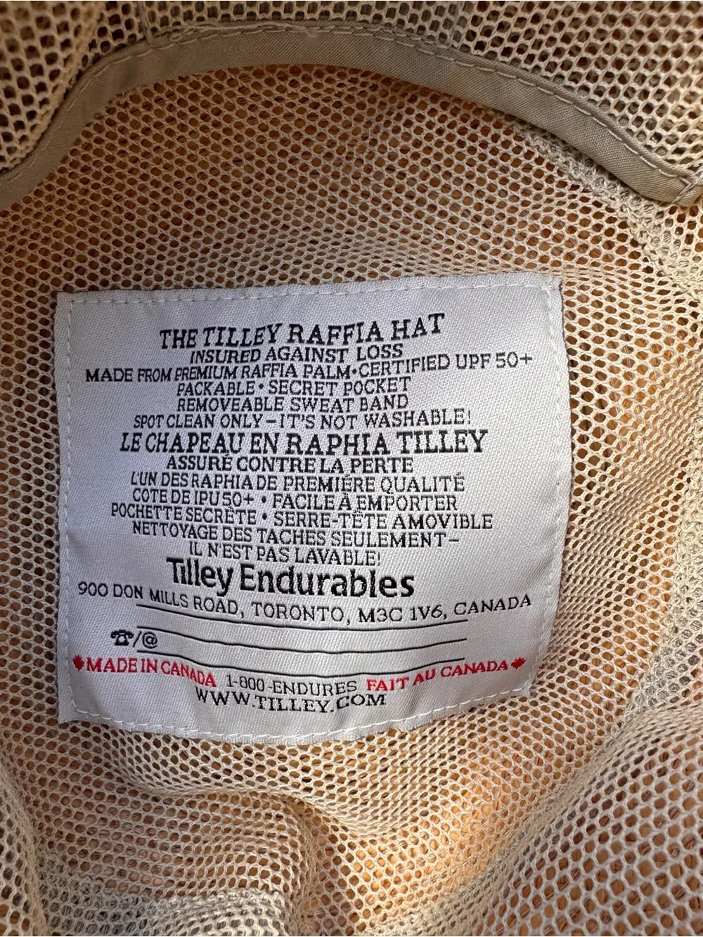 Tilley Women’s Brand Rebecca Sun Raffia Hat Vintage 90s Size LG